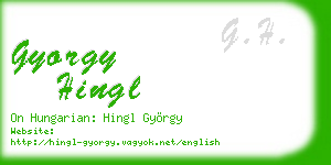 gyorgy hingl business card